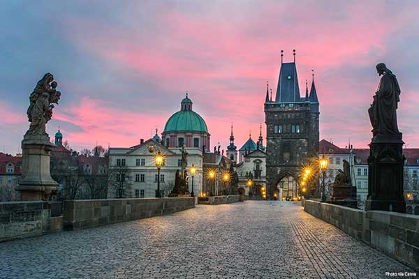 What is the official name of this famous bridge in Prague?